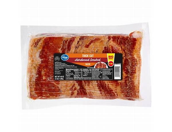 Kroger, hardwood smoked traditional cut sugar cured bacon food facts