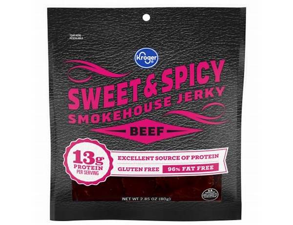Kroger, smokehouse jerky, beef, sweet & spicy food facts