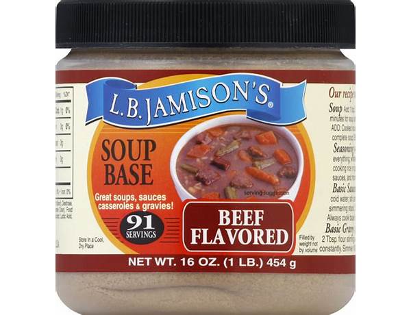 L.b. jamison's beef flavored soup base food facts