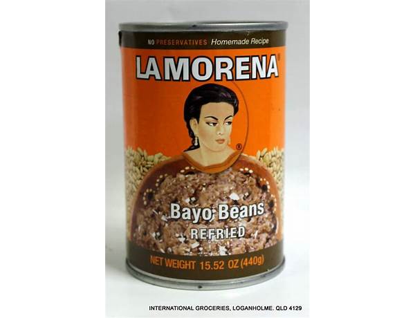La morena, refried bayo beans ingredients