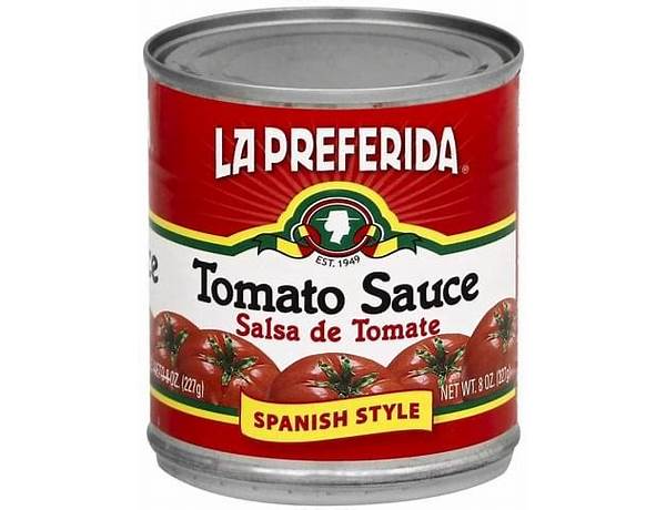 La preferida, tomato sauce food facts