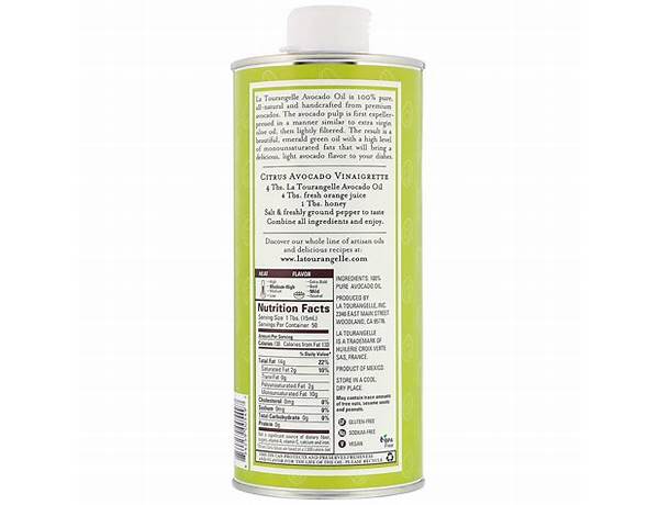 La tourangelle, delicate avocado oil nutrition facts