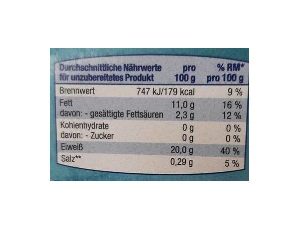 Lachsfilets nutrition facts