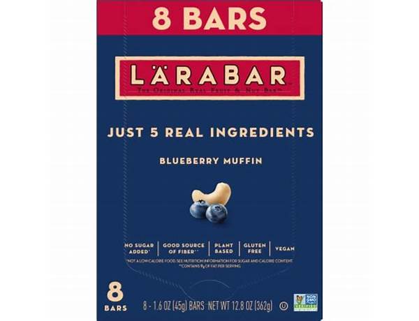 Larabar gluten free bar blueberry muffin food facts