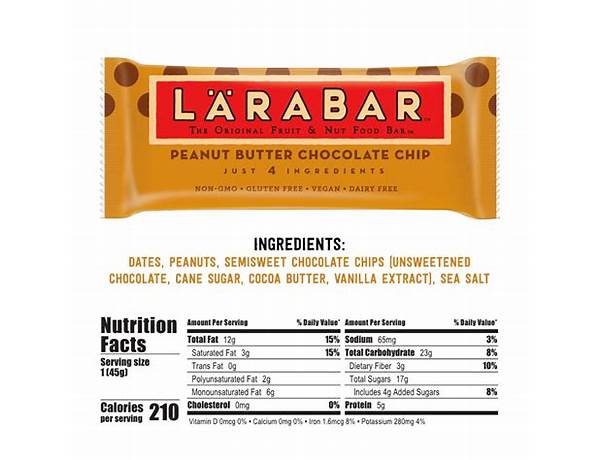 Larabar peanut butter chocolate chip food facts