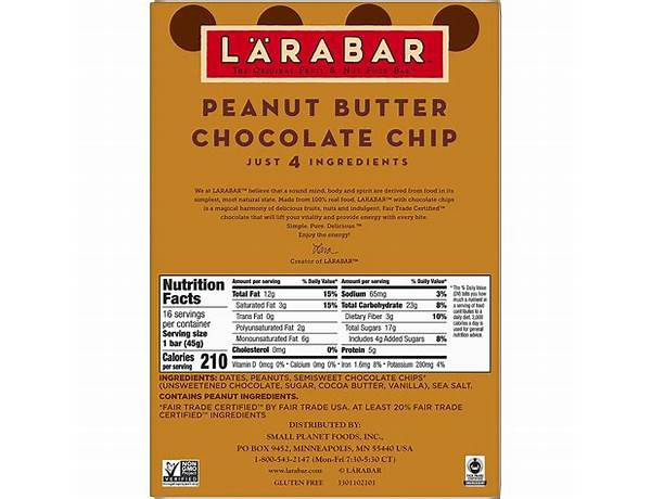 Larabar peanut butter cookie food facts