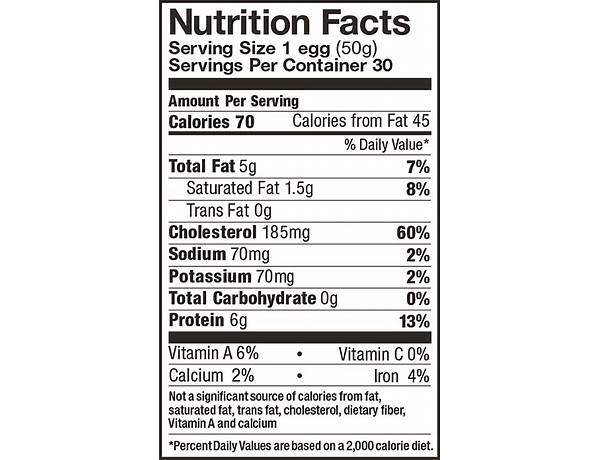 Large brown eggs nutrition facts