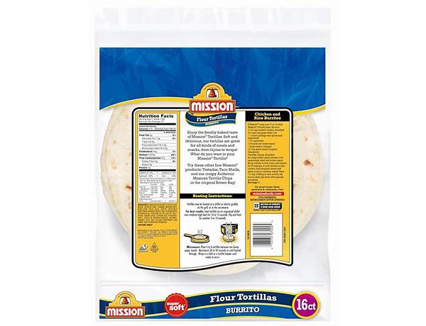 Large burrito flour tortillas nutrition facts