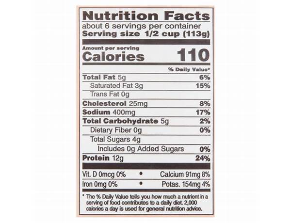 Large curd cottage cheese nutrition facts