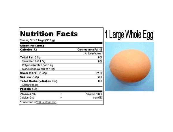 Large eggs, grade a food facts