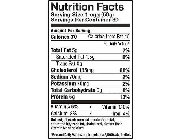 Large grade a brown eggs nutrition facts