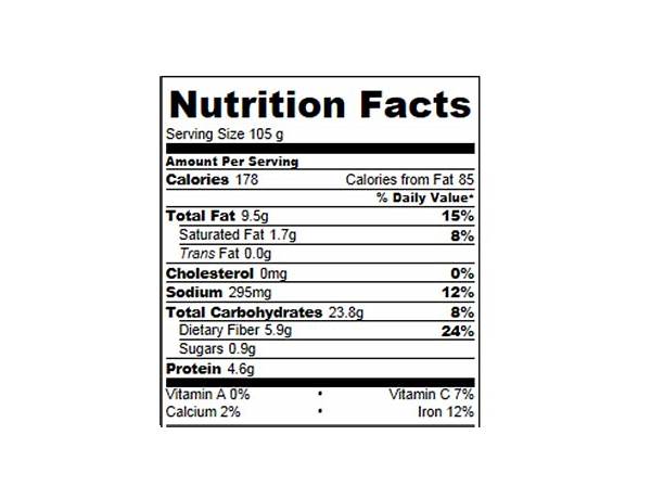 Lava cake choco nutrition facts