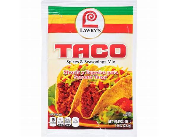 Lawry's, taco, spices & seasonings mix food facts