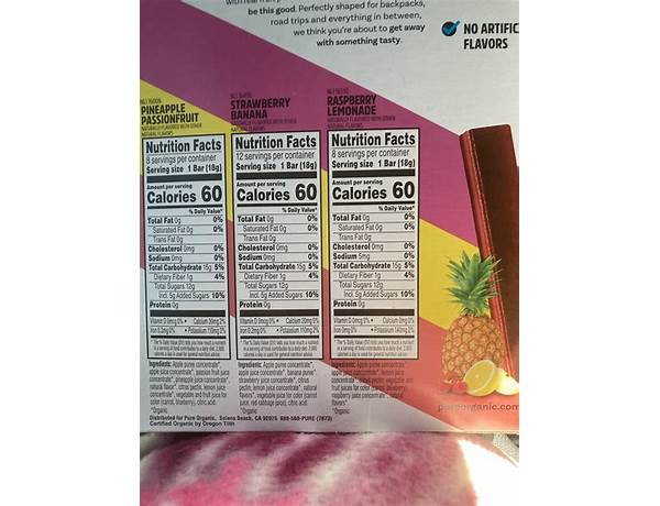 Layered fruit bar food facts