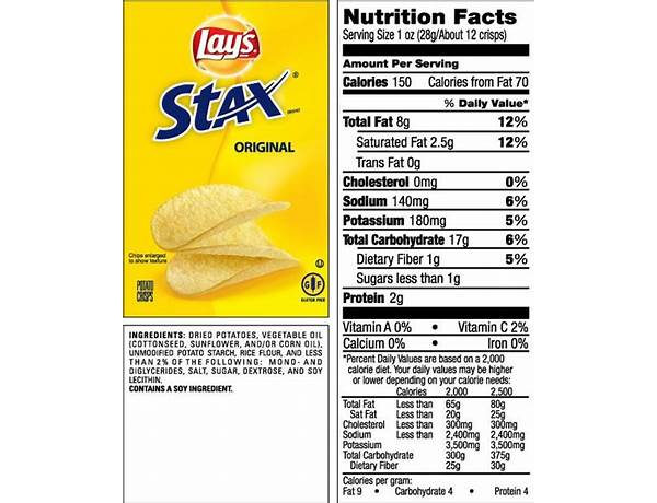 Lays stax original food facts