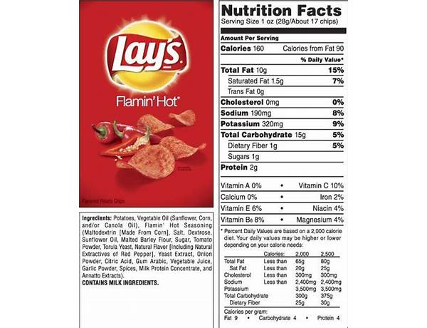 Lays tomato fries nutrition facts