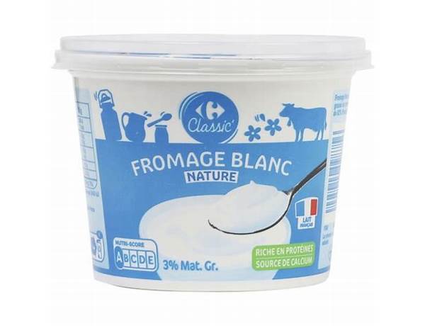 Le fromage blanc nature ingredients