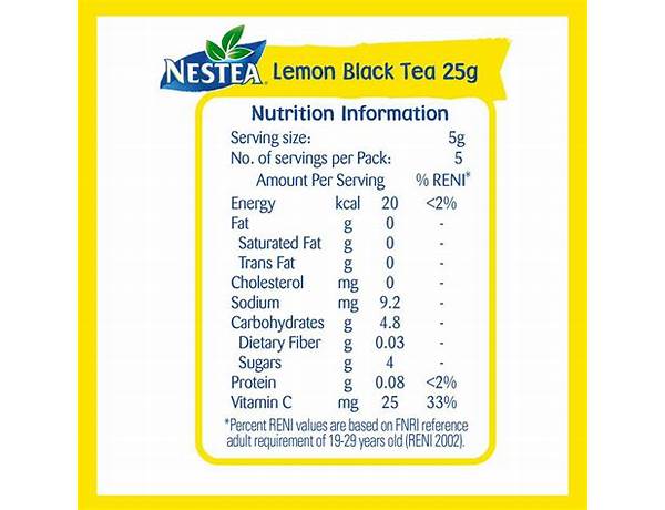 Lemon blend food facts