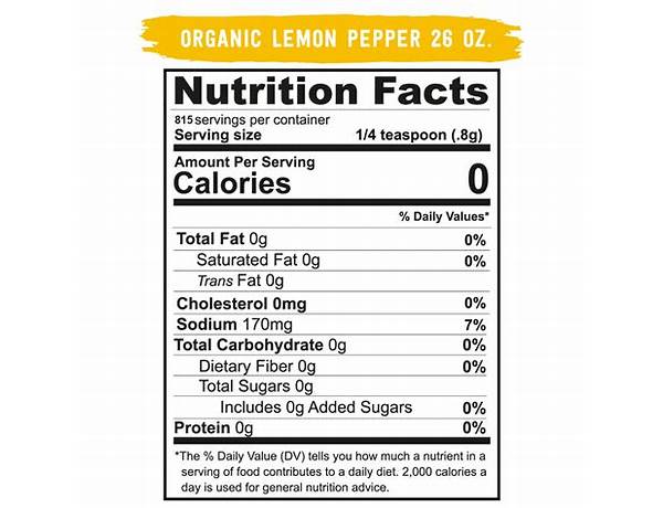 Lemon pepper flavored food facts