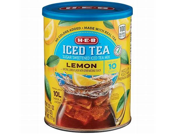 Lemon sugar sweetened iced tea mix food facts