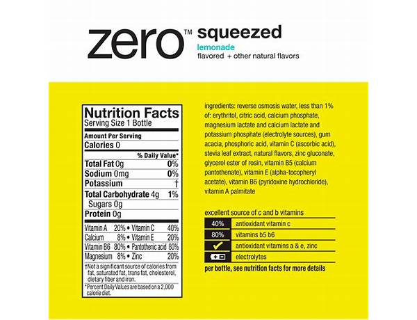 Lemonade zero nutrition facts