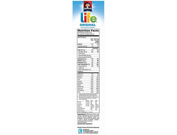 Life cereal food facts