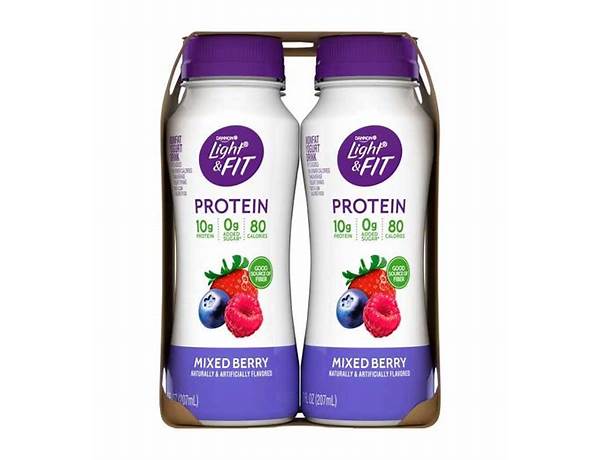 Light + fit protein mixed berry yogurt drink food facts