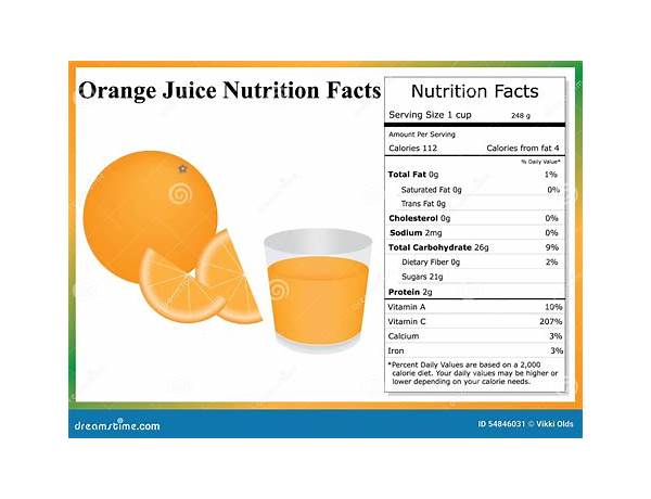 Light 42% orange juice beverage, orange food facts