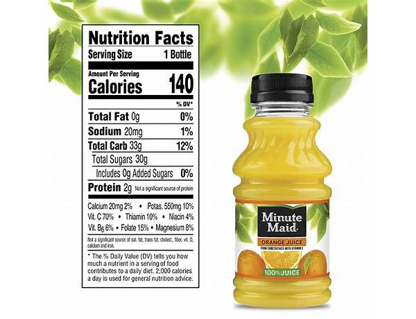Light 42% orange juice beverage, orange nutrition facts