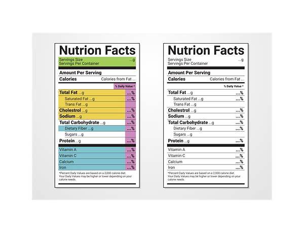 Light and free nutrition facts