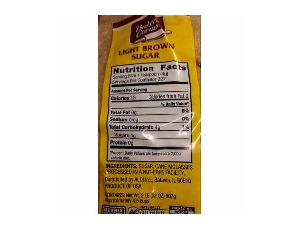 Light brown sugar nutrition facts