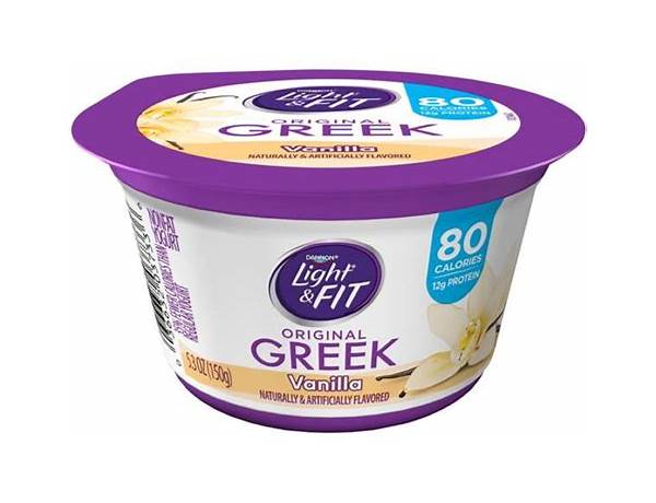 Light greek vanilla yogurt food facts
