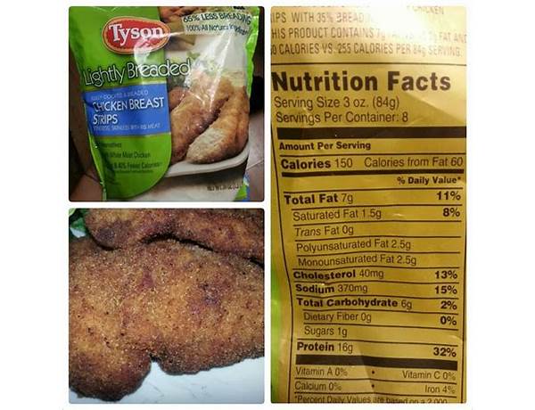 Lightly breaded chicken strips food facts