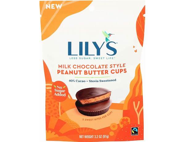 Lilys milk chocolate style peanut butter cups food facts