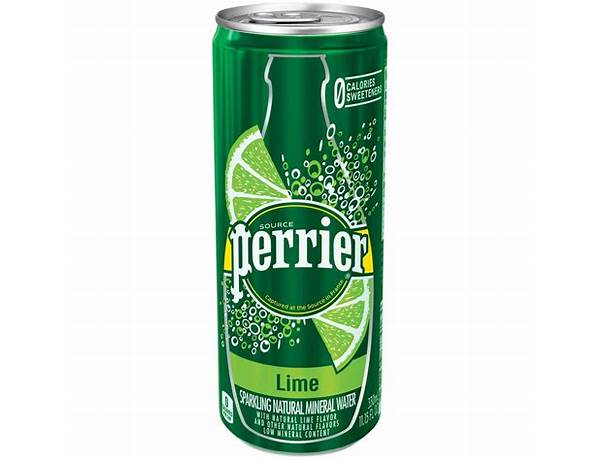 Lime flavored carbonated mineral water, lime food facts