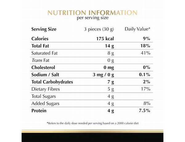 Lindt excellence nutrition facts