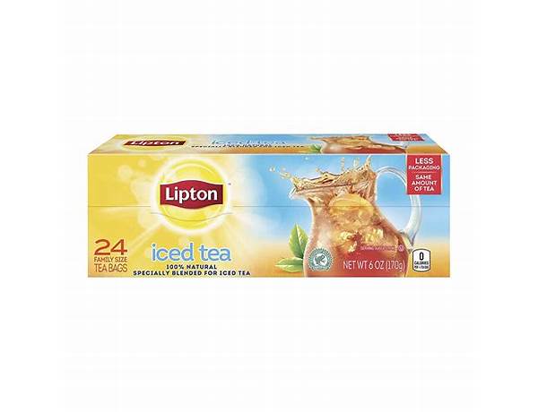 Lipton, family size iced tea bags nutrition facts