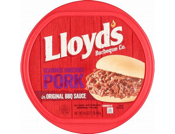 Lloyd's, seasoned shredded pork in original bbq sauce ingredients