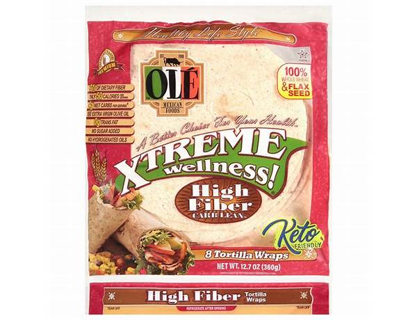 Low carb high fiber tortilla ingredients