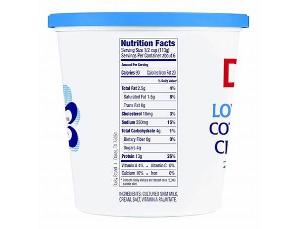 Low fat cottage cheese nutrition facts