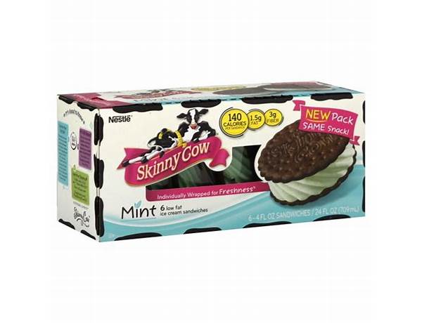 Low fat ice cream sandwiches, mint ingredients