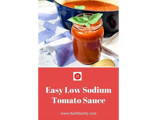 Low sodium tomato sauce ingredients