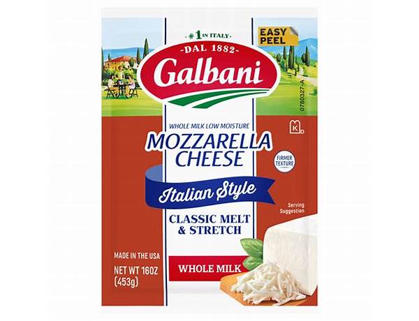 Low-moisture whole milk mozzarella cheese food facts