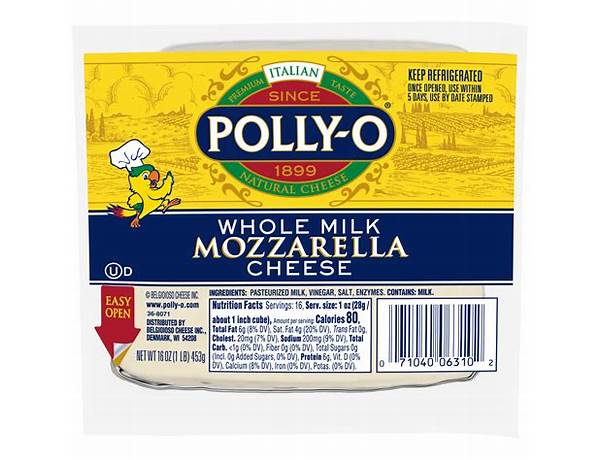 Low-moisture whole milk mozzarella cheese ingredients