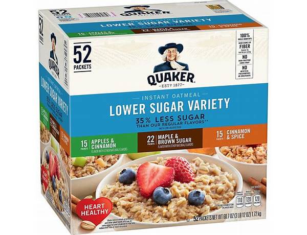 Lower sugar instant oatmeal food facts