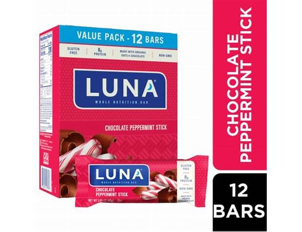 Luna, whole nutrition bar for women, chocolate peppermint stick food facts