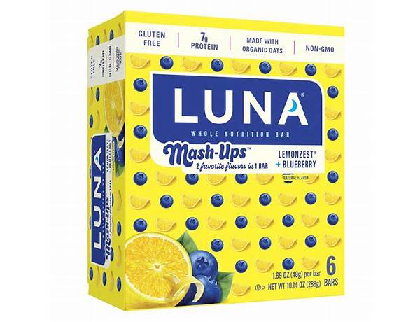 Luna mash-ups lemonzest + blueberry food facts