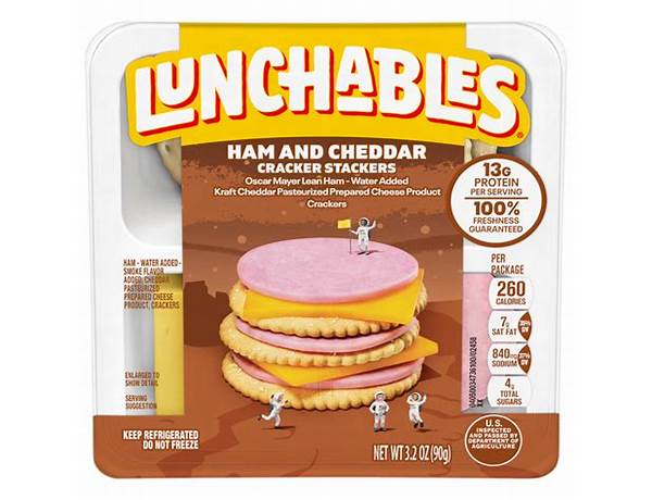 Lunchables ham and cheddar cracker stackers food facts