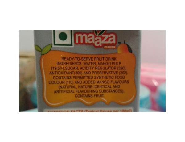 Maaza nutrition facts