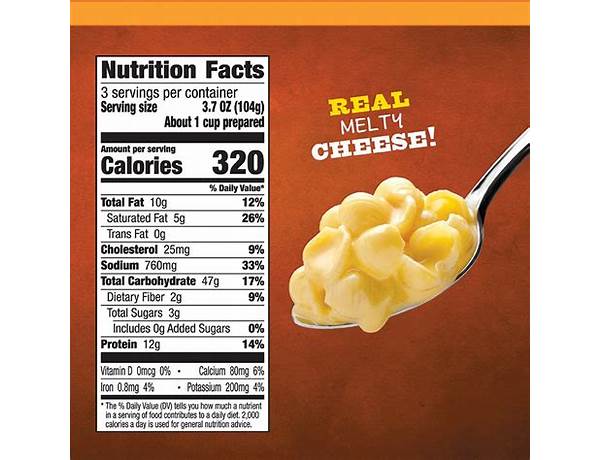 Mac and cheese food facts